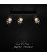 685x211 mm VT-89015 loftlampe 3x6W LED - dekorativ, 3000K, mat sort