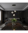 3x10W LED designer pendellampe - 3600lm, 3000K, børstet nikkel, hvid finish
