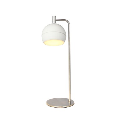 10W dekorativ LED bordlampe - Ø16 x 44 cm, 1200lm, børstet nikkel og hvid, 3000K