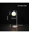 10W dekorativ LED bordlampe - Ø16 x 44 cm, 1200lm, børstet nikkel og hvid, 3000K