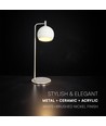 160x440 mm VT-89022 bordlampe 10W - LED, dekorativ, 3000K, børstet nikkel + hvid