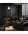 10W designer gulvlampe - 1200lm, 120lm/W, 3000K, børstet nikkel, højde 141cm