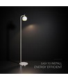 10W designer gulvlampe - 1200lm, 120lm/W, 3000K, børstet nikkel, højde 141cm