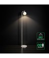 10W designer gulvlampe - 1200lm, 120lm/W, 3000K, børstet nikkel, højde 141cm