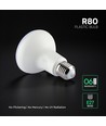 E27 10W R80 LED pære - Samsung LED chip, 800lm, 120 grader, kold hvid