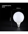 E27 22W LED G120 globepære - Samsung LED chip, 2650lm, hvid plast, varm hvid