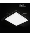 60x60 LED Panel, 40W - Højde:33mm, 120 lm/W, 5 års garanti, hvid kant