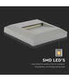 2W LED væglampe til indbygning - IP65, 12,4 x 12,4 cm, sort, firkantet, 4000K, step light