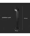 GU10 havelampe med justerbart hoved - Sort, 117cm, IP44, aluminium, uden lyskilde