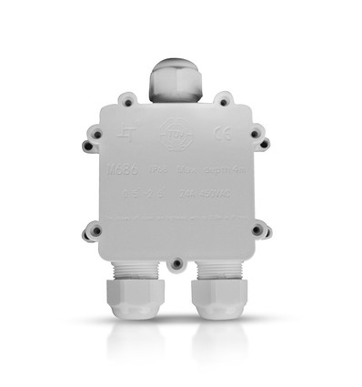 Vt-870 klemmeboks - hvid, vandtæt, kabeldiameter (8-12mm), IP68