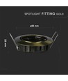 GU10 indbygningsspot - Rund, guld, zink, hul: Ø7,5 cm, mål: Ø8,2 cm, IP20 indendørs, uden lyskilde