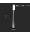 110cm LED havelampe med sensor - E27 fatning, IP44, rustfrit stål, PIR sensor, antracit grå