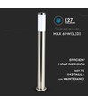 110cm LED havelampe med sensor - E27 fatning, IP44, rustfrit stål, PIR sensor, antracit grå