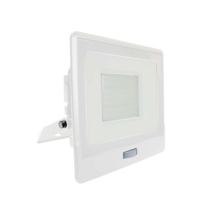 50W LED projektør med sensor, Samsung LED chip - IP65, hvid, 4000lm, 100 grader lysspredning