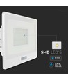 Vt-158s LED projektør 50W - med PIR sensor, Samsung chip, 4000K, hvidt hus