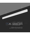 120cm 40W LED lineært pendel armatur - Samsung LED chip, hvid, 4000K, flicker free, inkl. wireophæng
