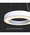 Vt-7760 LED lampe 50W - designer, hængende, triac dæmpbar, 4000K, hvid