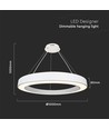 90W LED designer pendellampe, dæmpbar - 11000lm, 360°, 4000K, Triac fasedæmp, SMD LED