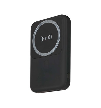 Vt-3529 - 10000mAh magnetisk trådløs powerbank med metalring, sort