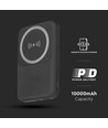 Vt-3529 - 10000mAh magnetisk trådløs powerbank med metalring, sort