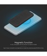 Vt-3529 - 10000mAh magnetisk trådløs powerbank med metalring, sort