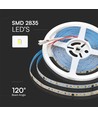 120 VT-2835 LED løbelysstribe 10W/m - 24V, 3000K, IP20, sammenkoblingsbar, 10 m/rulle, pris pr. meter
