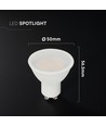 Vt-271 LED spotlight 10W GU10 - plast, med mælkehvidt dæksel, 6500K, 3 stk./pakke