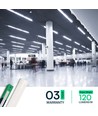 6x V-Tac 50W komplet LED armatur - 150 cm, 3 års producentgaranti, 230V