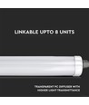 12 stk. V-Tac vandtæt 36W komplet LED armatur - 120 cm, 120lm/W, gennemfortrådet, IP65, 230V