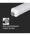 12 stk. V-Tac vandtæt 36W komplet LED armatur - 120 cm, 120lm/W, gennemfortrådet, IP65, 230V