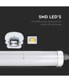 12 stk. V-Tac vandtæt 48W komplet LED armatur - 150 cm, 120lm/W, IP65, gennemfortrådet 230V