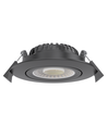 10x 7W lavprofil indbygningsspot RA96 - DimToWarm+CCT, Hul: Ø6,8 cm, Mål: Ø8,3 cm, sort kant, dæmpbar