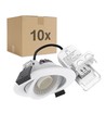 10x LEDlife DimToWarm+CCT RA96, hvid indbygningsspot - Hul: Ø6,8 cm, Mål: Ø8,3 cm, 7W, hvid kant, dæmpbar, 230V