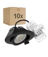 10x 7W lavprofil indbygningsspot RA96 - DimToWarm+CCT, Hul: Ø6,8 cm, Mål: Ø8,3 cm, sort kant, dæmpbar