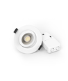 10x 7W Lavprofil indbygningsspot RA96 - Direkte i isolering, dæmpbar, Hul: Ø6,8 cm, Mål: Ø9,3 cm