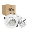 10x LEDlife DimToWarm+CCT RA96 hvid indbygningsspot - Roterbar, Hul: Ø6,8 cm, Mål: Ø8,3 cm, 7W, hvid kant, dæmpbar, 230V