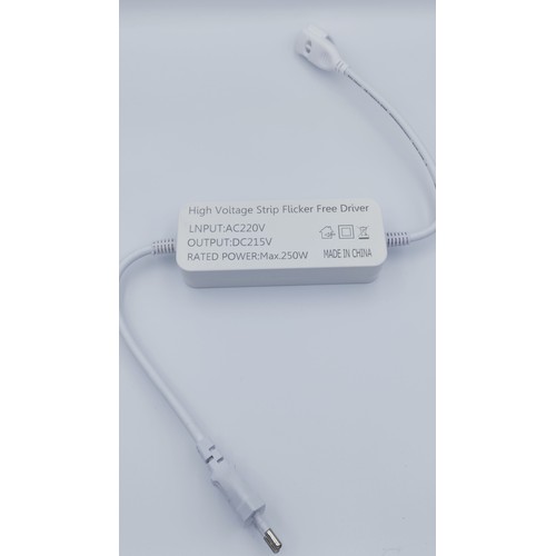 Stik til 230V LED strip (Slim COB) - Flicker free, Inkl. endeprop, 230V