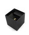 6W CUBIC PRO væglampe - IP65, sort, sløjfbar, justerbar, firkantet, op/ned, inde / ude, inkl. lyskilde
