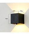 6 stk. 6W CUBIC PRO væglampe - IP65, sort, sløjfbar, justerbar, firkantet, op/ned, inde / ude, inkl. lyskilde
