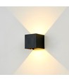 6 stk. 6W CUBIC PRO væglampe - IP65, sort, sløjfbar, justerbar, firkantet, op/ned, inde / ude, inkl. lyskilde