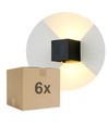 6W CUBIC PRO væglampe - IP65, sort, sløjfbar, justerbar, firkantet, op/ned, inde / ude, inkl. lyskilde