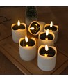 6-pak LED solcelle stearinlys - Ø5cm, 8cm høj, IP44 udendørs