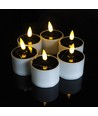 6-pak LED solcelle stearinlys - Ø5cm, 6,4cm høj, IP44 udendørs