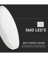 36W LED loftslampe - IP44, Ø35cm, Højde: 6,1cm, hvid kant