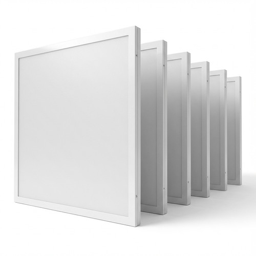 6x Spectrum 60x60 LED panel i ramme - 40W, indbygget i hvid ramme, til direkte montering