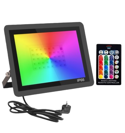 50W RGB projektør - Arbejdslampe, IP66