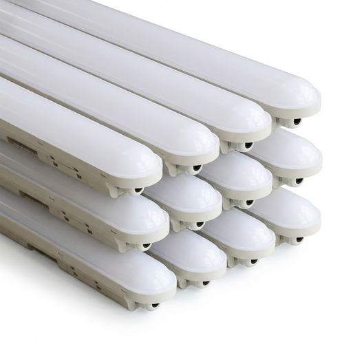 12 stk. 150cm CONNECT LED armatur Vandtæt 50W - 230V, 6000lm, IP65, IK08, 4000K