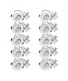 10x 7W Lavprofil indbygningsspot RA96 - Direkte i isolering, dæmpbar, Hul: Ø6,8 cm, Mål: Ø9,3 cm