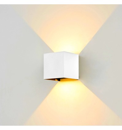 LEDlife CUBIC PRO 6W væglampe - sløjfbar, justerbar, firkantet, op/ned, inde / ude, hvid, IP65, inkl. lyskilde
