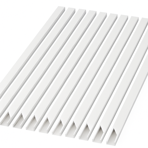10 stk. 20x10 Kabelkanal med tape - Hvid, 20x10mm, Længde 2m